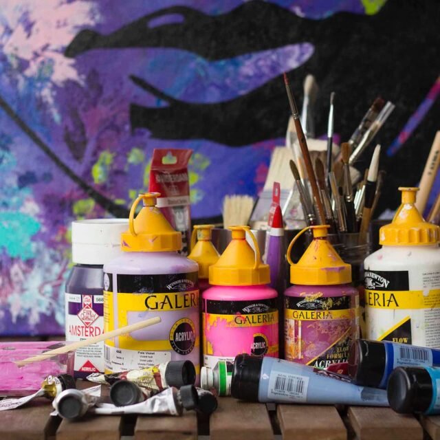 Acrylic paints offer vibrant color, smooth blending, and quick-drying versatility. Their water-based formula allows easy layering, glazing, and texturing on a wide range of surfaces. 
We especially love acrylic paints of Royal Talens (Netherlands) and Winsor & Newton (UK). 

Paired with quality brushes—whether soft synthetics for fluid strokes or firm bristles for bold, textured marks—acrylics empower us to explore endless creative possibilities.

#jimandangel #jimandangelart #artwork #arte #kunst #schilderij #paint #acrylic #artfair #artgallery #artcollector #popart #streetart #curator_artgallery #artdubai #artbasel #artparis #artusa #artlover #contemporaryart