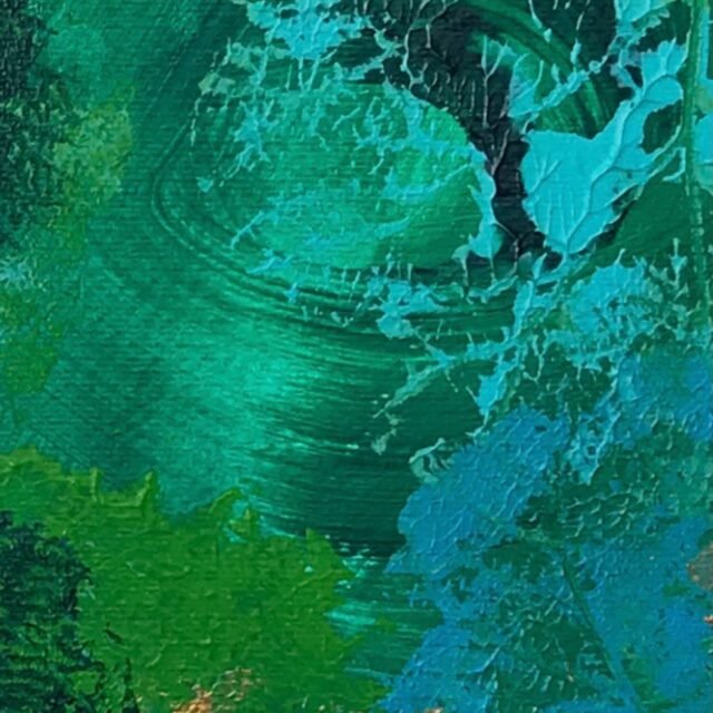 The details of this original artwork looks just like a green tornado! Green in a painting is fundamentally associated with nature, growth, renewal, and balance. 

#jimandangel #artwork #artcollector #canvas #abstractart buyart dutchart artparis artlondon artfair abstractart