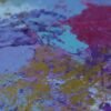 Abstract, organic art piece. Pale violet, ruby red and gold.